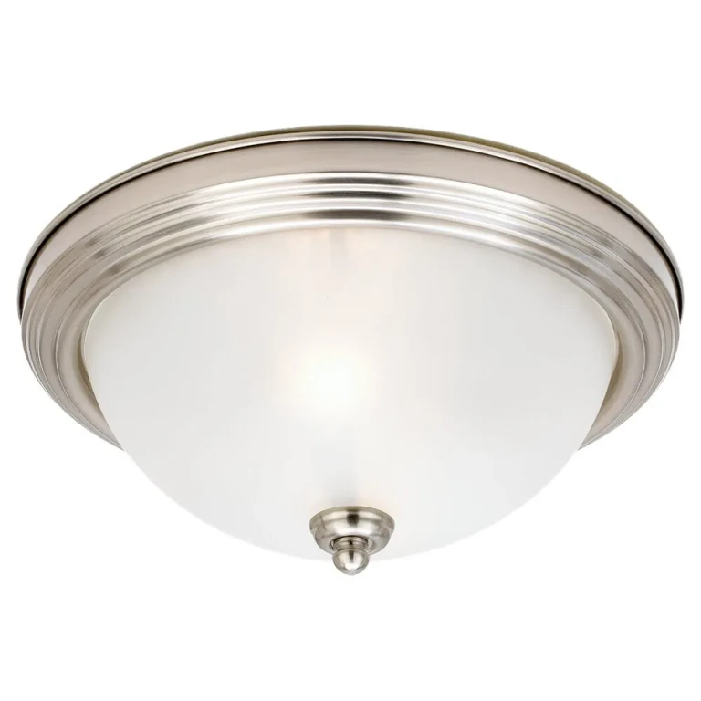 Brushed Nickel Two Light Flush Mount from the Geary Collection