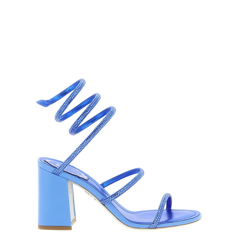 Rene Caovilla Blue Viscose Stiletto Heel Sandals - Women