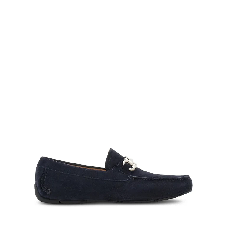 Ferragamo Men's Parigi New Gancini Bit Suede Drivers