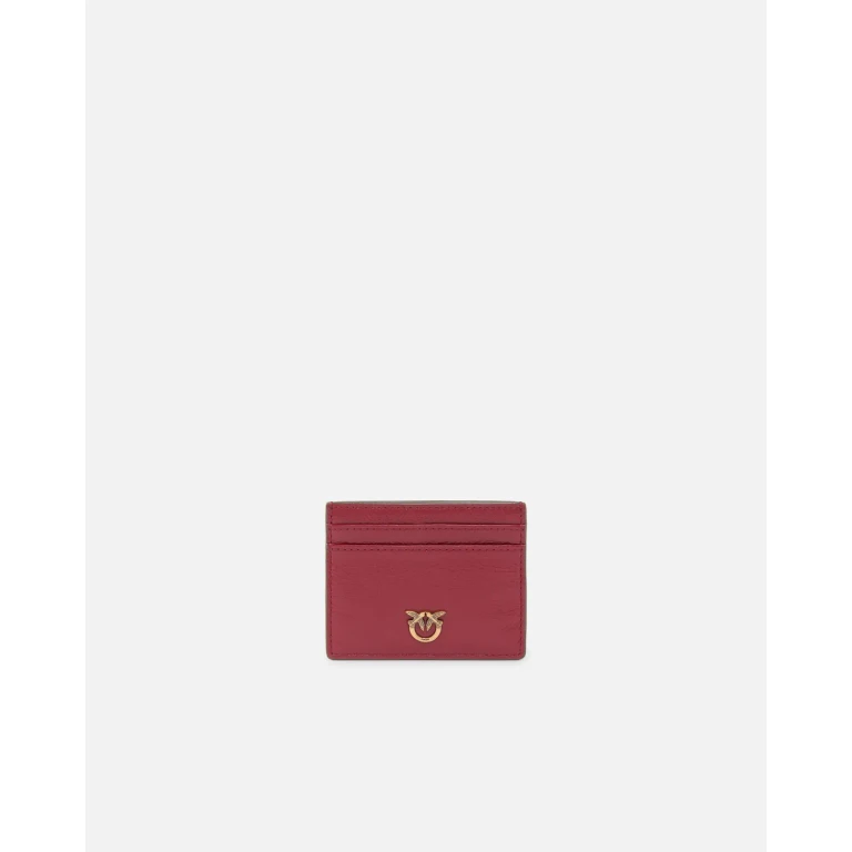 Pinko - Porte-cartes en cuir brillant à logo