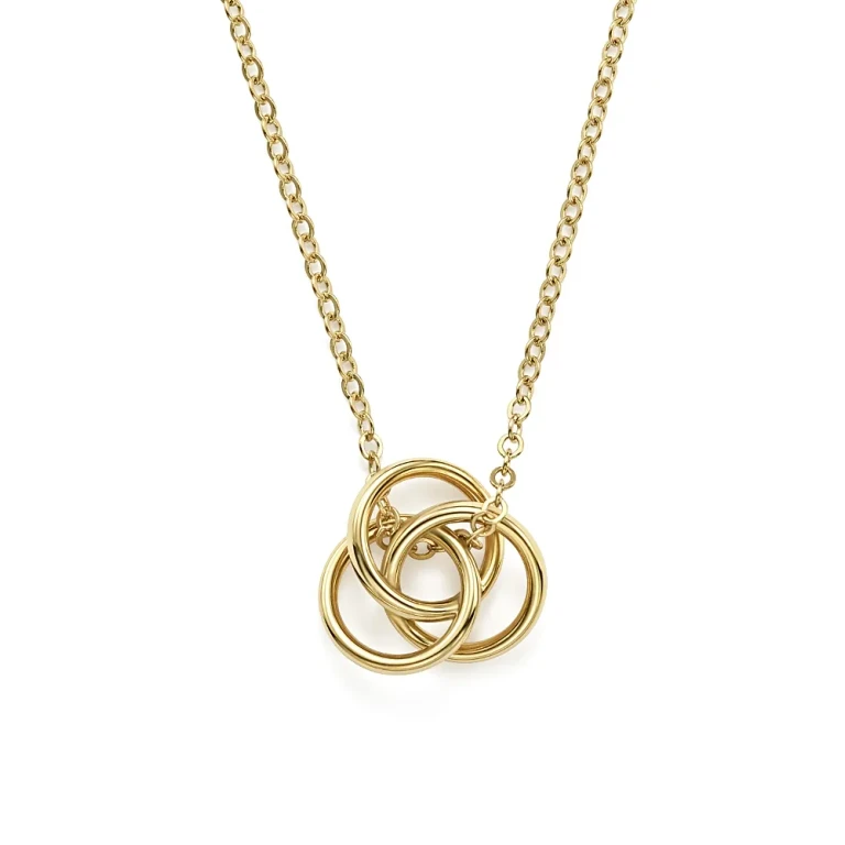 14K Yellow Gold Love Knot Necklace, 18