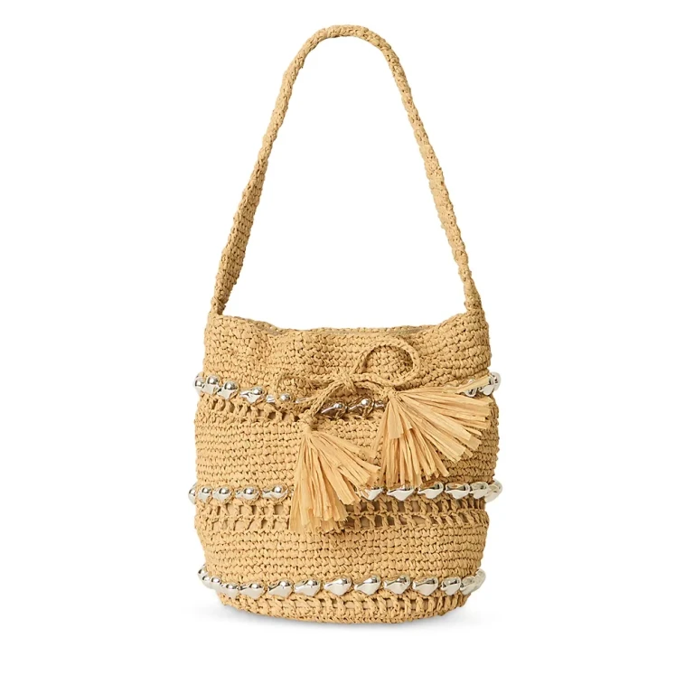 Btb Los Angeles Atlas Raffia Bucket Bag