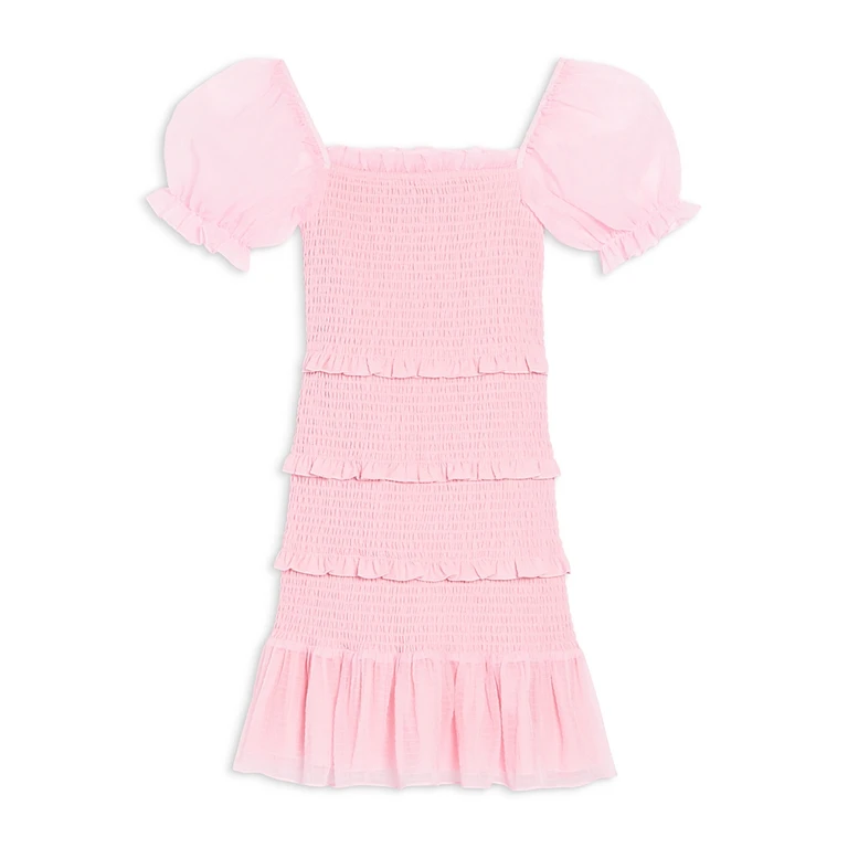 KatieJnyc Girls' Laila Puff Sleeve Tiered Smocked Dress - Big Kid