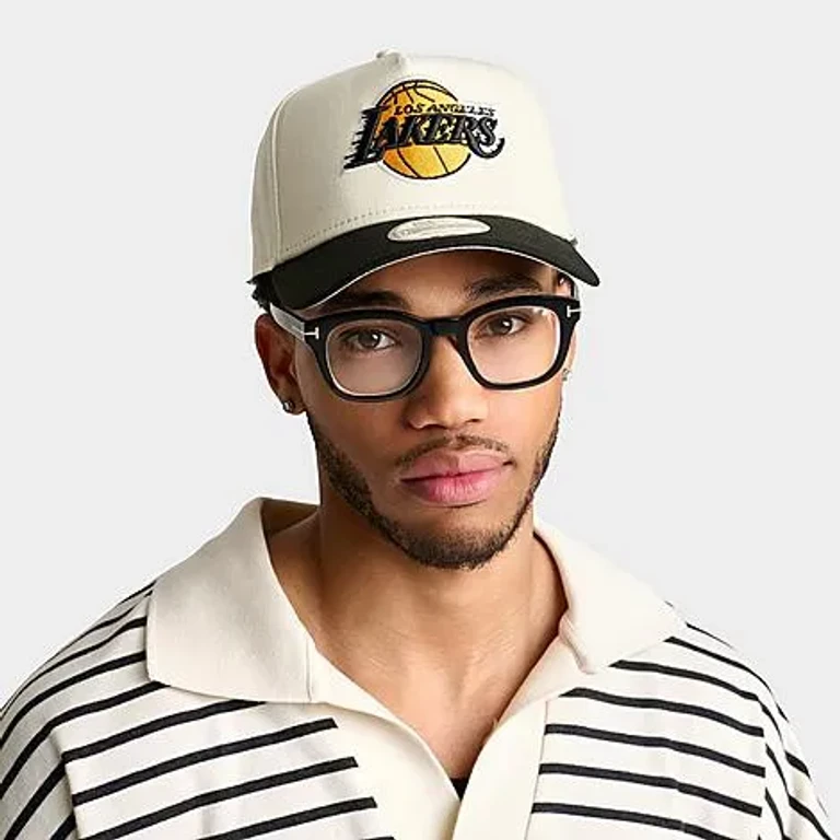 New Era Los Angeles Lakers NBA 9FORTY A-Frame Snapback Hat in Chrome/Black