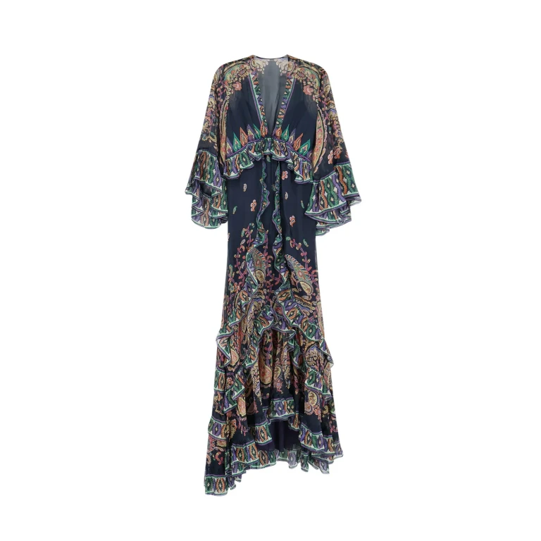 Etro Multicolor Silk Long Dress