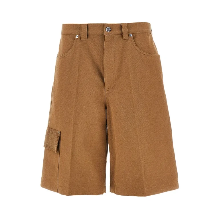 GUCCI Canvas cargo shorts with corduroy details Man 50