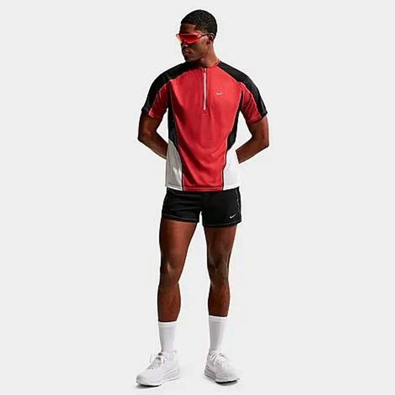 Nike Men's Retro Dri-FIT 4" Brief-Lined Running Shorts in Black/Reflective Silver Size: XS