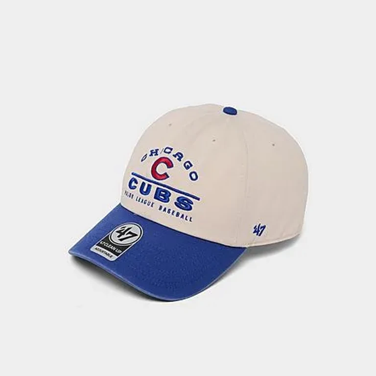 47 Brand Women's '47 Chicago Cubs MLB Windham Clean Up Strapback Hat in Natural/Royal