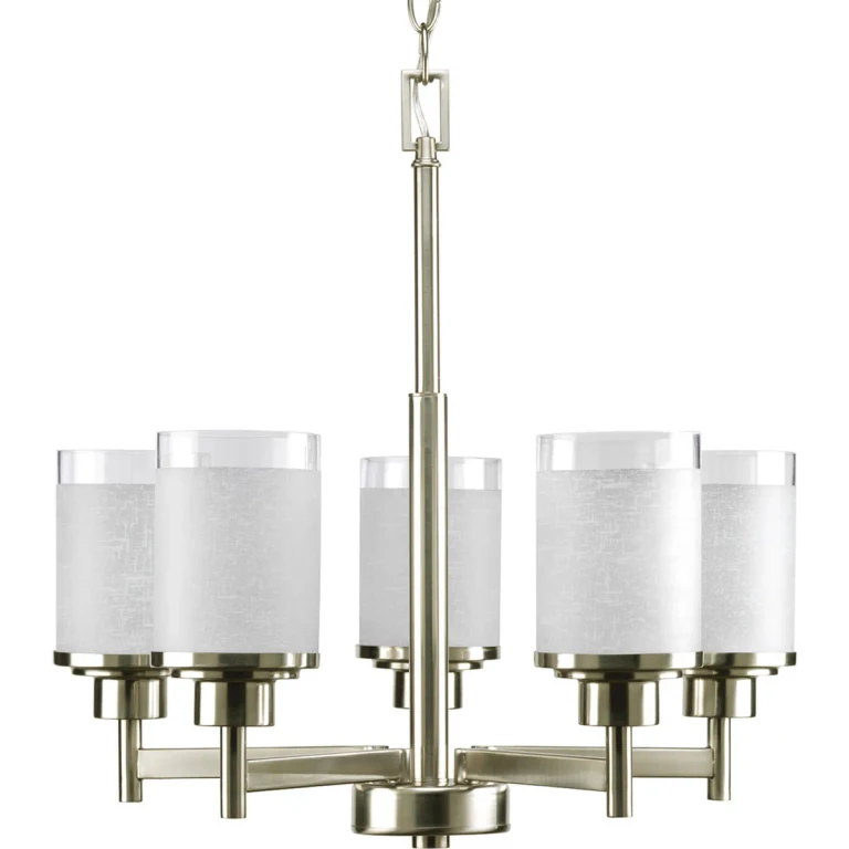 Brushed Nickel Five Light Chandelier from the Alexa Collection
