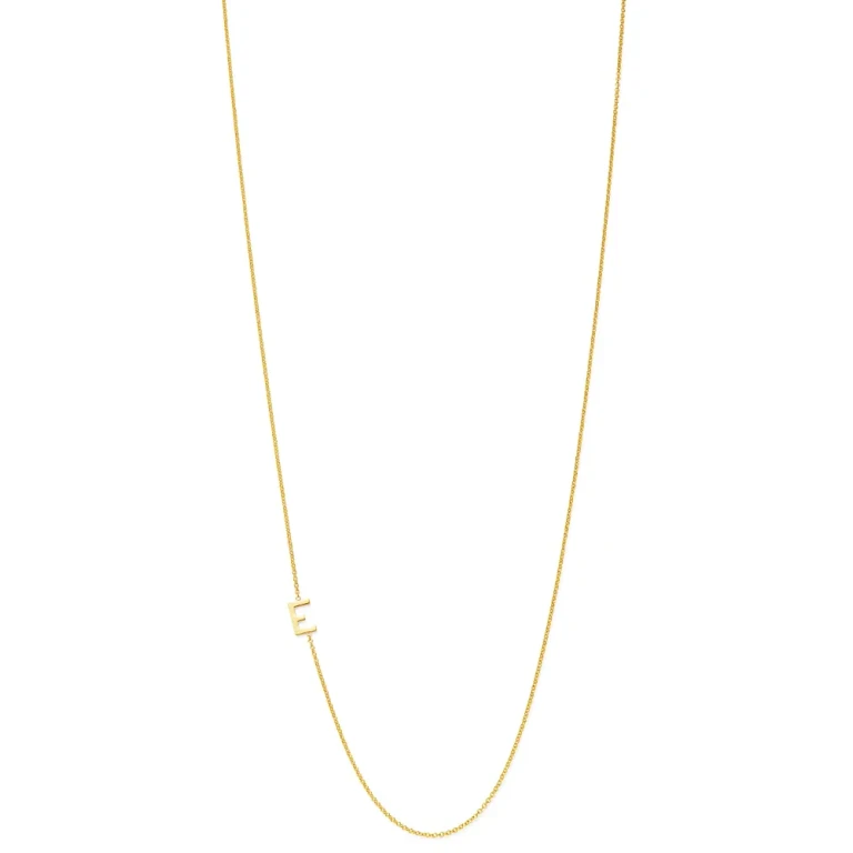 Zoe Lev 14K Yellow Gold Asymmetrical Initial Pendant Necklace, 18L