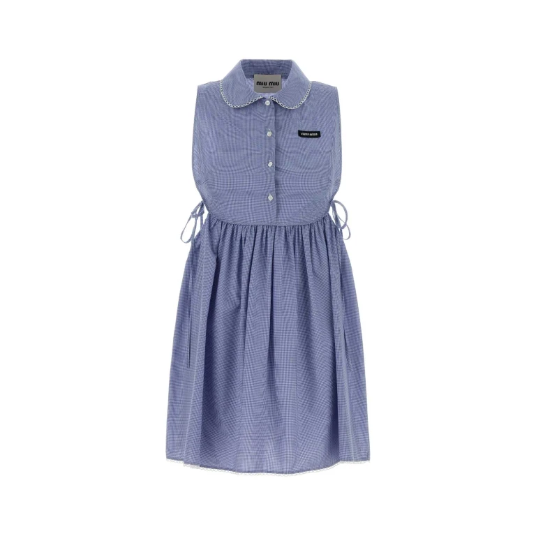 Miu Miu Embroidered Cotton Mini Dress