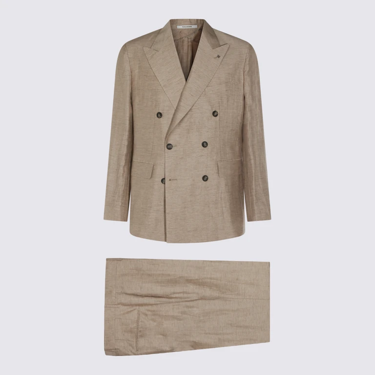 Lardini Double-breasted Virgin Wool Suit