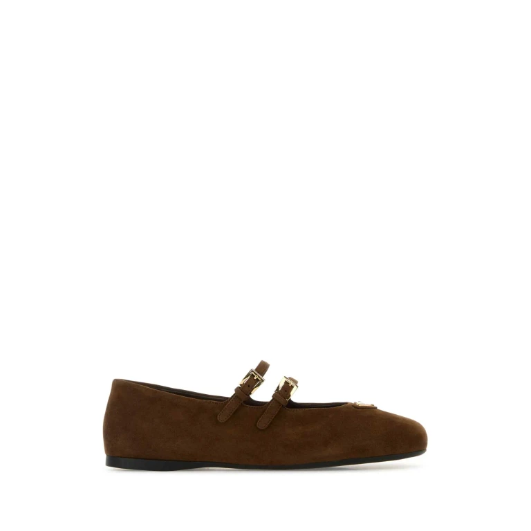 Prada Brown Suede Ballerinas