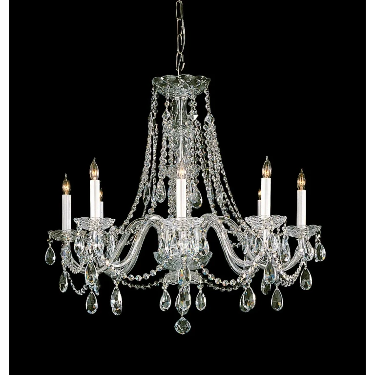 Traditional Crystal 8-Light 26" Traditional Chandelier in Polished Brass with Clear Swarovski Strass Crystals