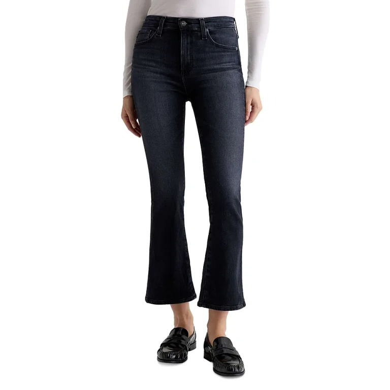 Ag Farrah Mid Rise Cropped Bootcut Jeans in Glitch