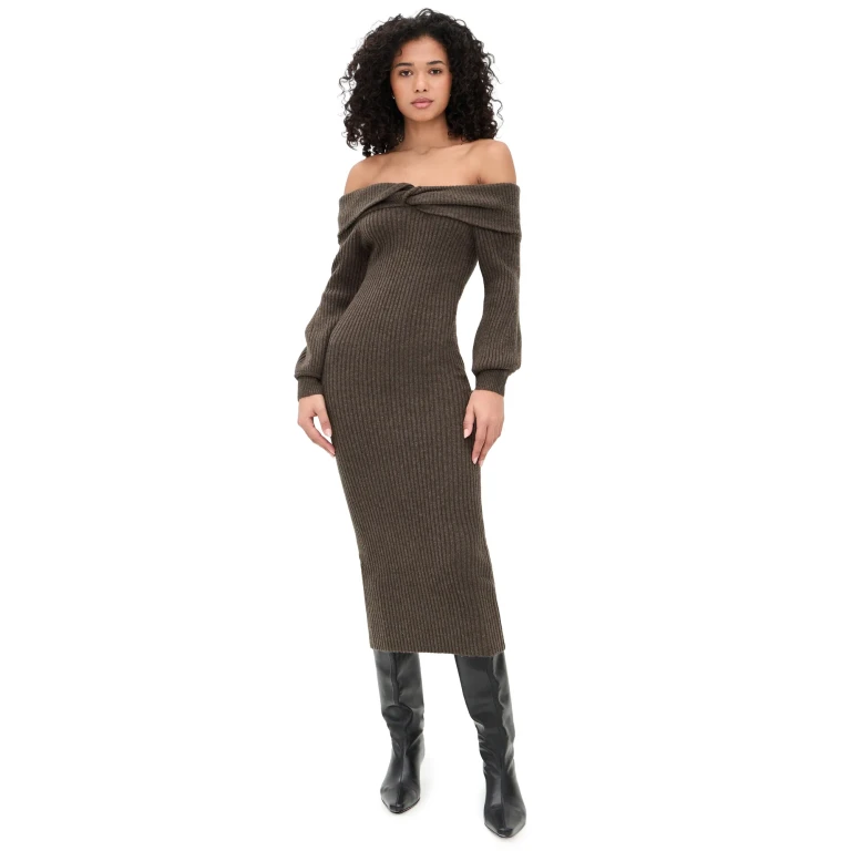 ASTR the Label Tilde Sweater Dress Walnut XL