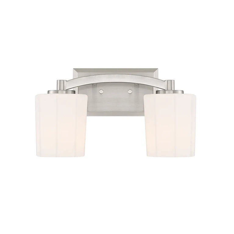 Satin Nickel Two Light Bathroom Vanity from the Whitney Collection