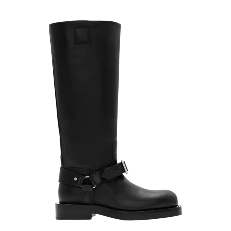 Burberry Womens Saddle Knee-High Leather Boots