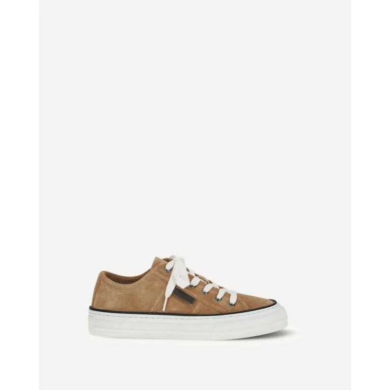 BRUNELLO CUCINELLI Shiny Tab suede Sneakers Female 38