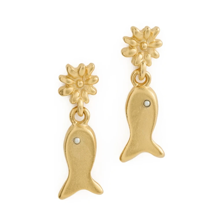 Brinker + Eliza Lucky Catch Earrings Gold One Size