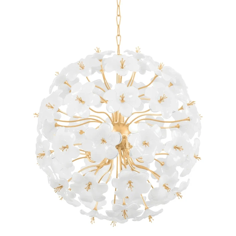 Gold Leaf Chandelier from the Hygea Collection