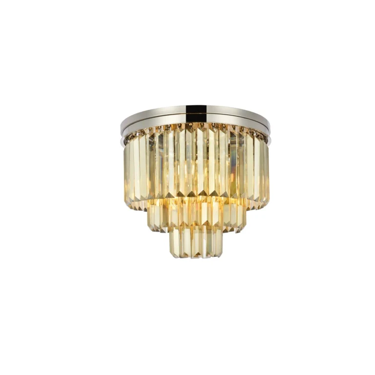Polished Nickel Nine Light Flush Mount from the Sydney Collection