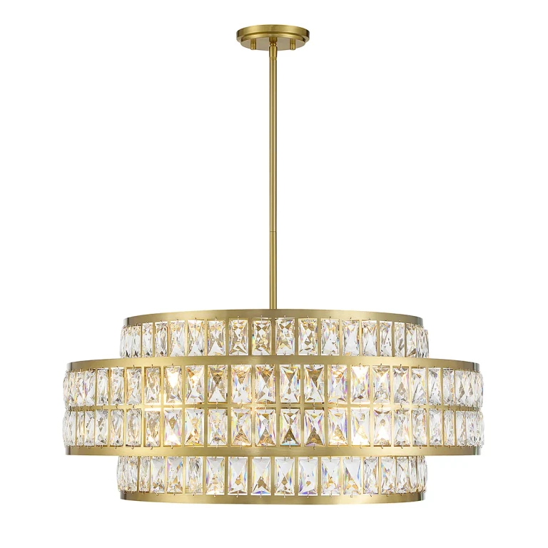 Warm Brass Six Light Pendant from the Renzo Collection