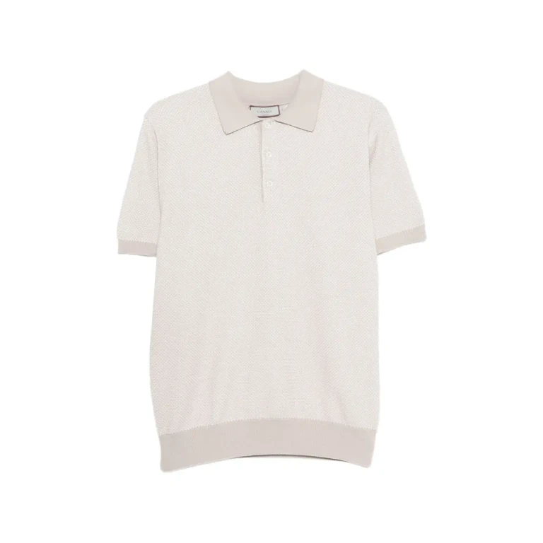 Canali Textured-knit Polo Shirt