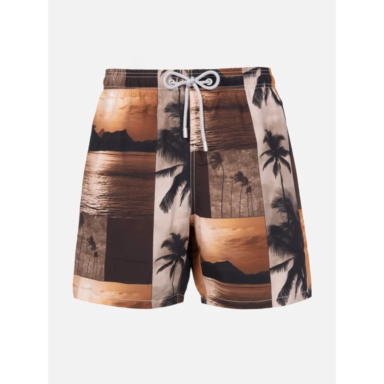 MC2 Saint Barth Gustavia Swim Shorts With Sunset Print Special Edition