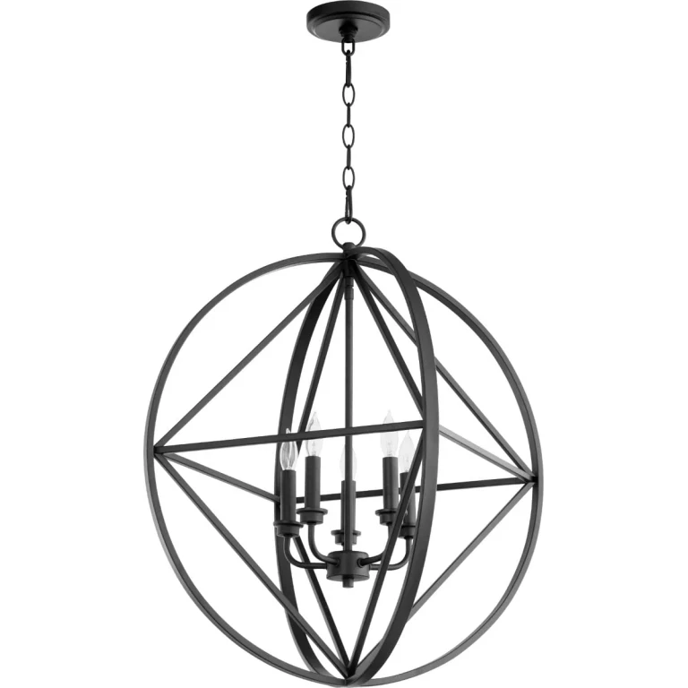 Quorum Transitional 5-Light 24" Pendant Light in Noir
