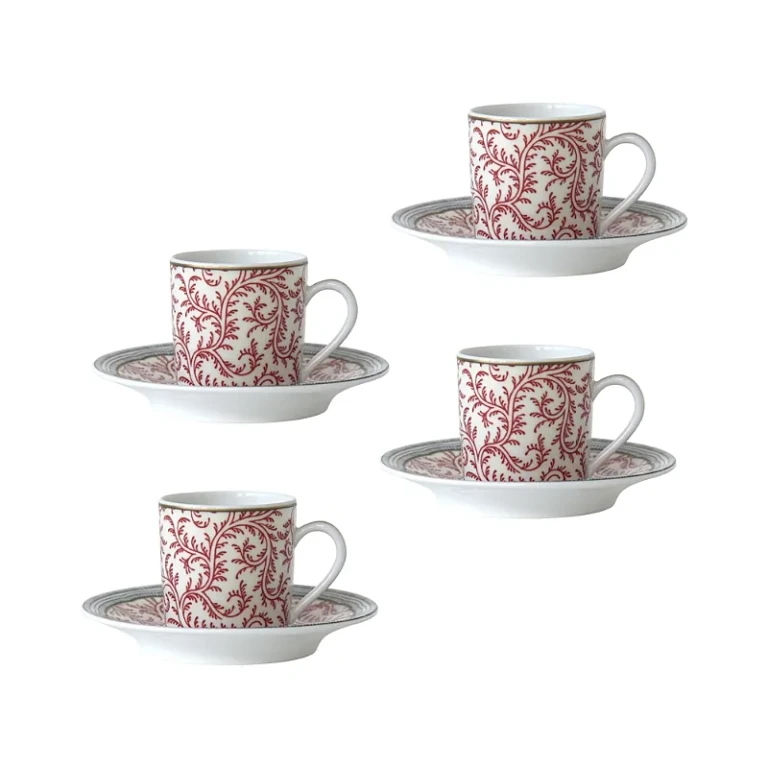 Bernardaud Braquenie Espresso Cup & Saucer, Set of 4