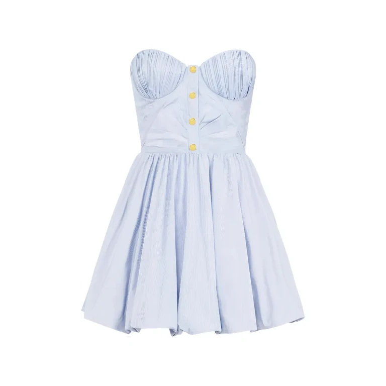 Elisabetta Franchi Striped Balloon Mini Dress