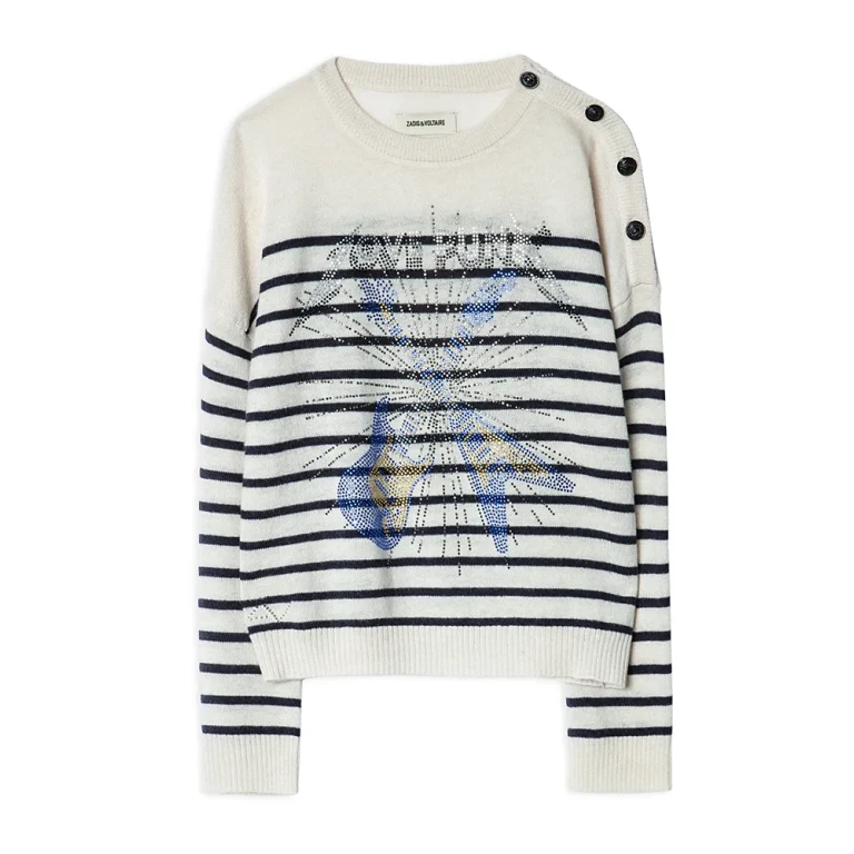 Zadig & Voltaire Girls' Ava Wool Blend Graphic Sweater - Little Kid, Big Kid