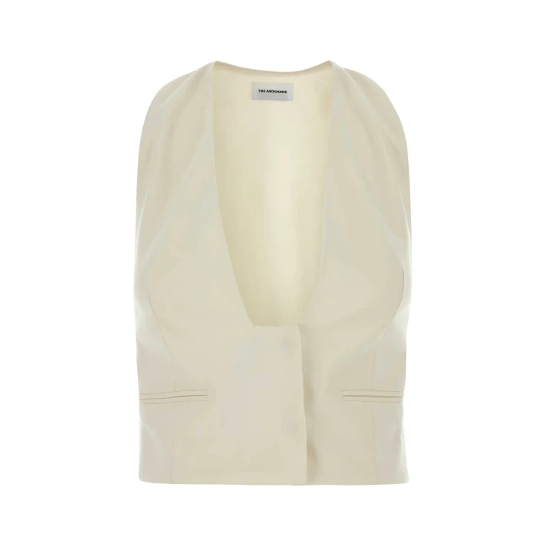 The Andamane Ivory Stretch Gabardine Vest