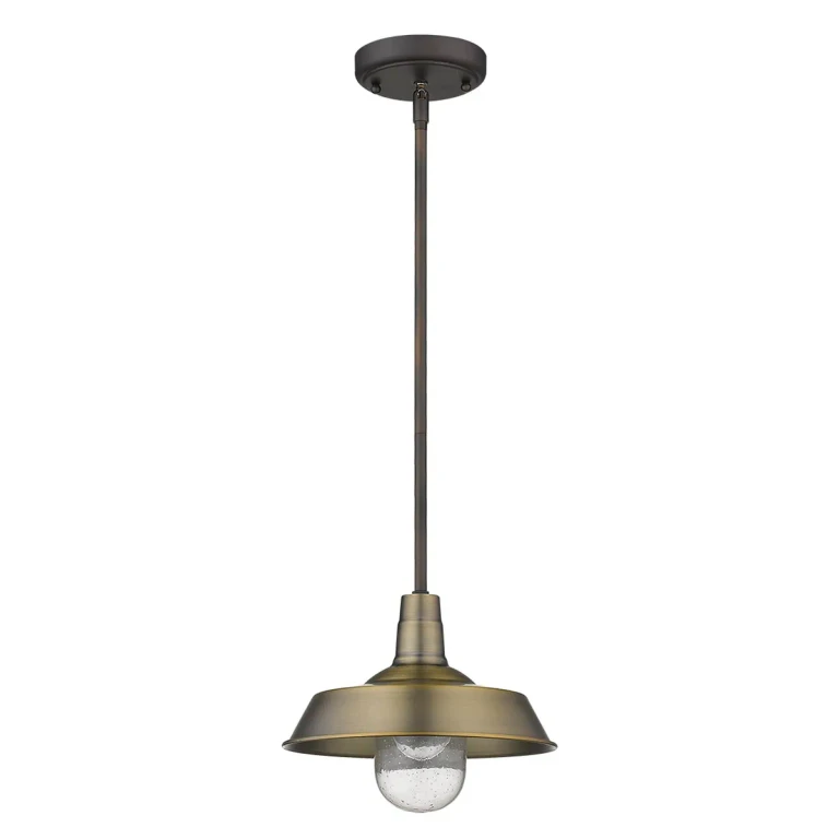 Antique Brass One Light Pendant from the Burry Collection