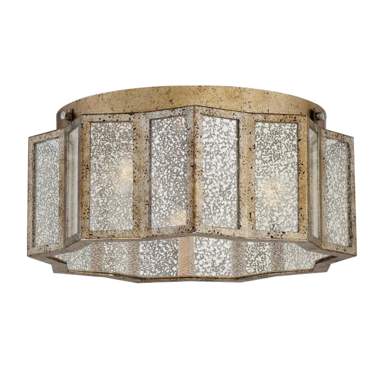 Shrine 3-Light Flush Mount in Aged Gold