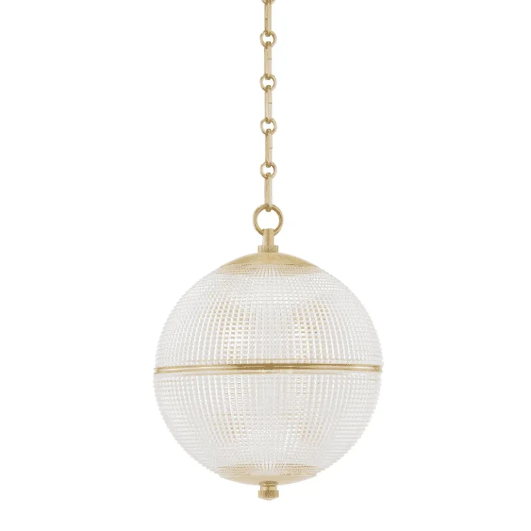 Aged Brass One Light Pendant from the Sphere No. 3 Collection