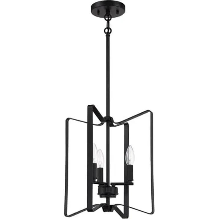 Flat Black Three Light Foyer Pendant from the Shayna Collection