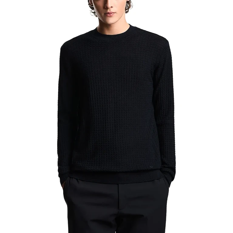 Emporio Armani Virgin Wool Geometric Jacquard Sweater