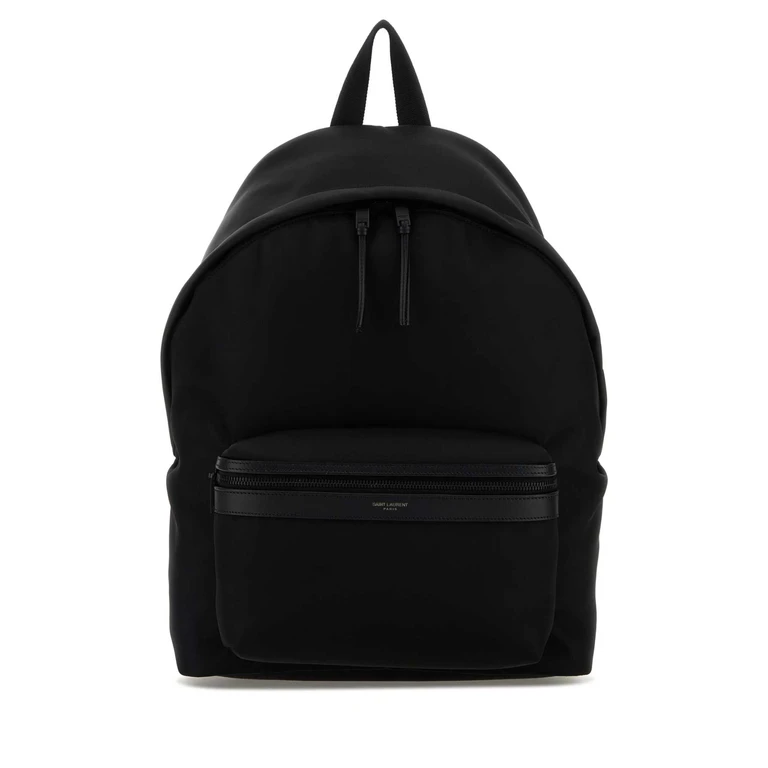 Saint Laurent Black Fabric City Backpack Neroneroneronero Zaini - Men