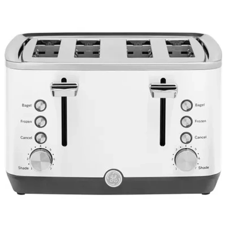 GE 4-Slice Toaster in Snow White size 7.64 H x 12.17 W x 11.18 D | G9TMA4SGYWH | Stainless Steel