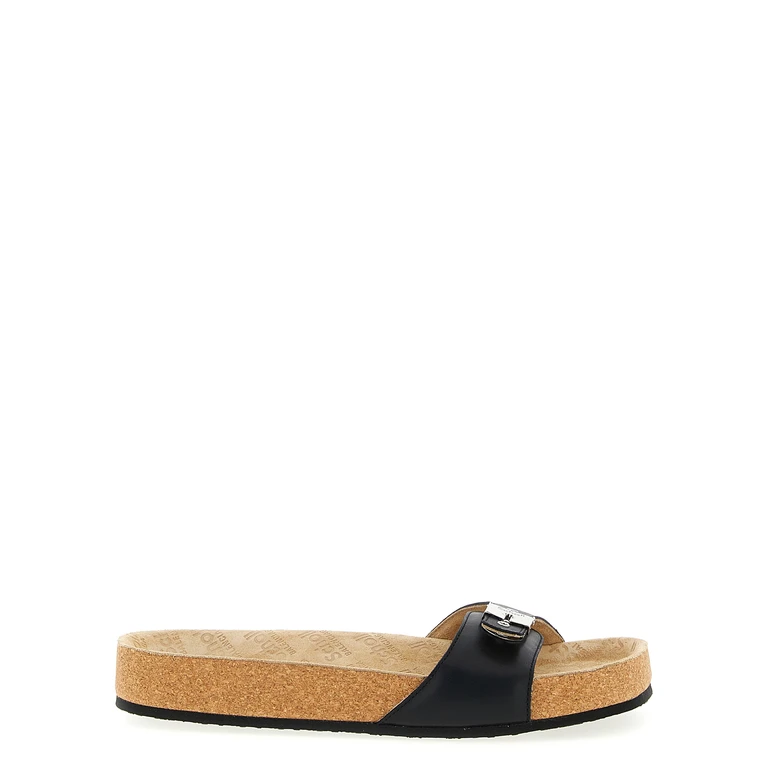 Balenciaga Black Calfskin Slides Shoe - Women