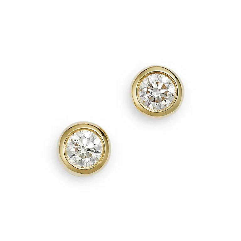 Roberto Coin 18K Yellow Gold Diamond Bezel Stud Earrings