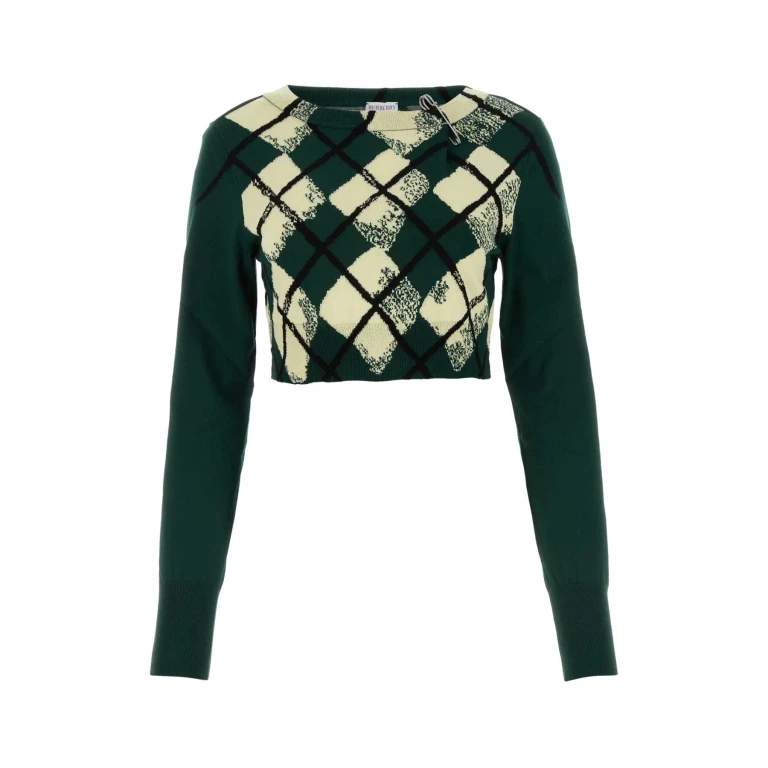 Burberry 瓶绿色棉质毛衣