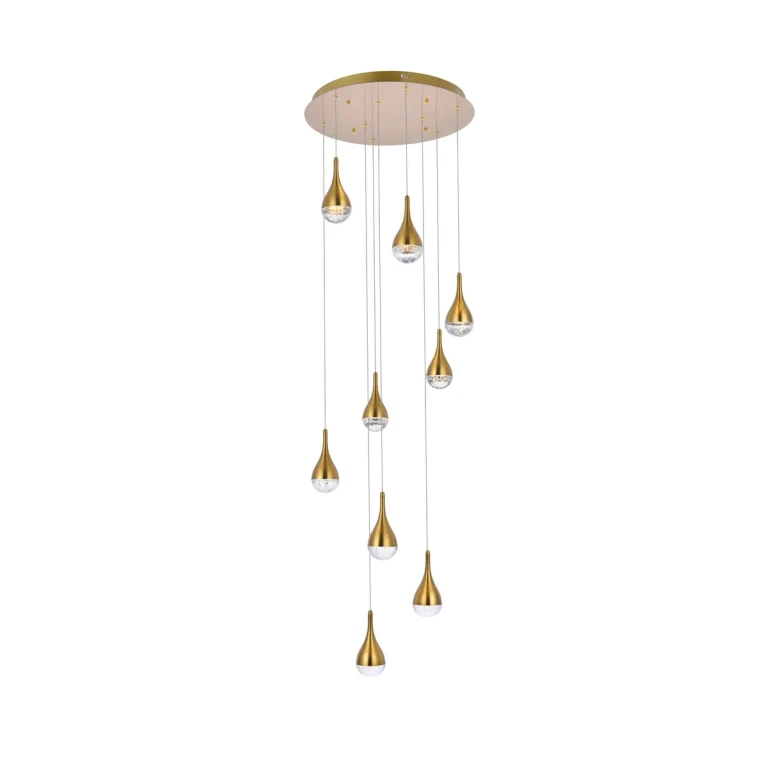 satin gold LED Chandelier from the Amherst Collection