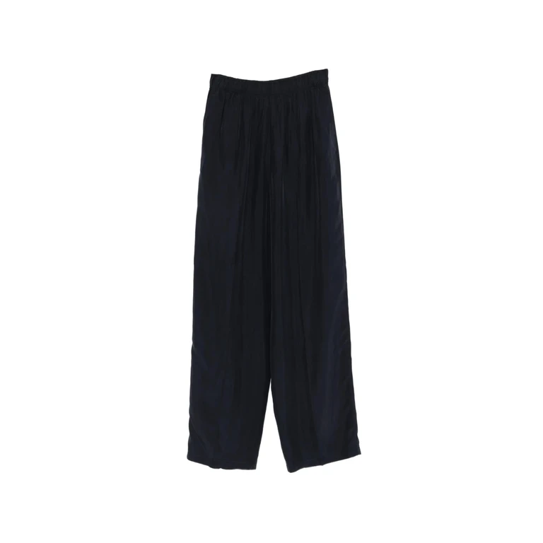 Prada Seta Lavata Blue Pantaloni - Women