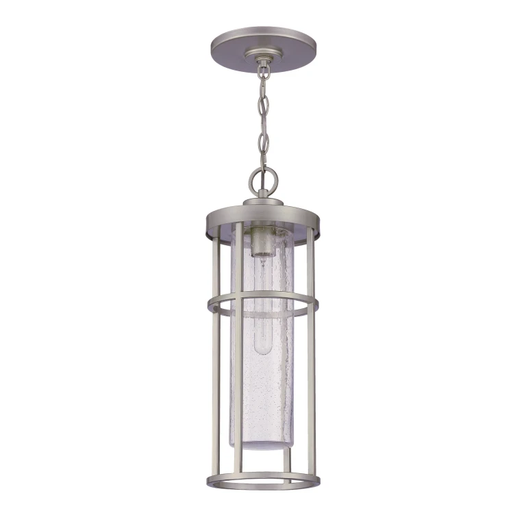 Satin Aluminum One Light Outdoor Pendant from the Encompass Collection