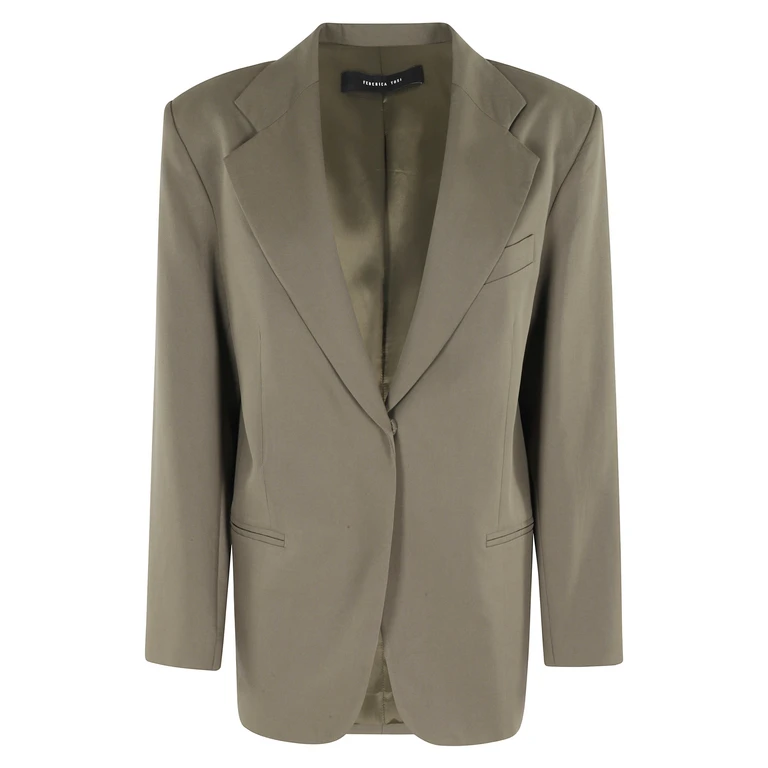 Federica Tosi Blazer Over Canvas Green Giacca - Women