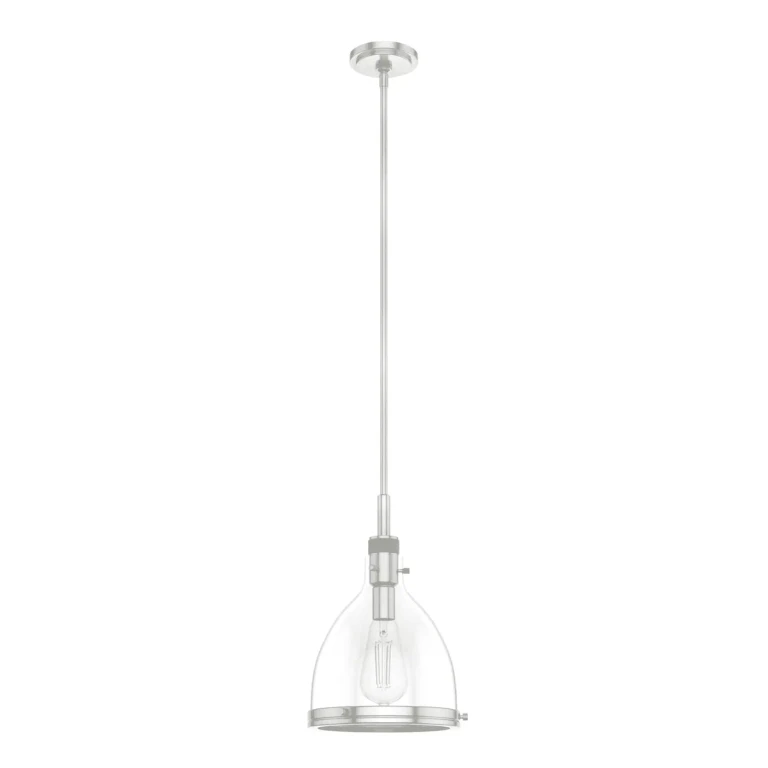 Brushed Nickel One Light Pendant from the Van Nuys Collection