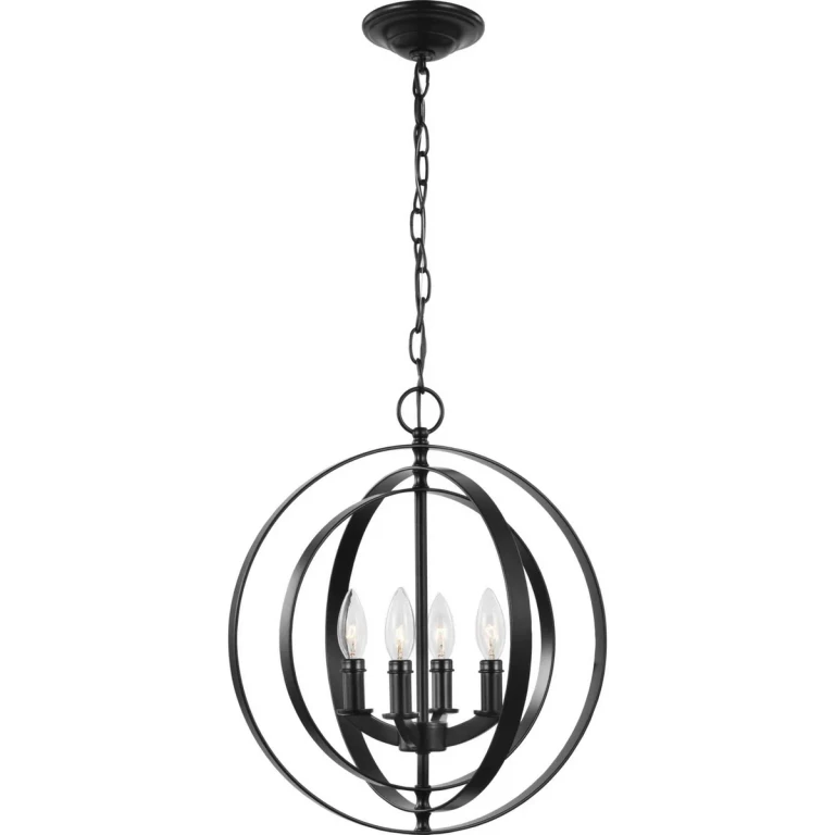 Black Four Light Pendant from the Equinox Collection